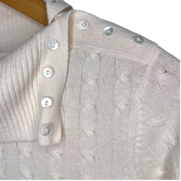 Vintage Peck & Peck Pure Cashmere Cable Knit Turtleneck Sweater Woman's Size L - Picture 4 of 6